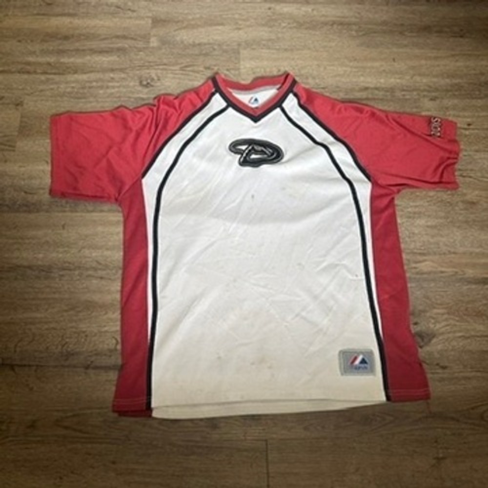 Majestic Arizona Diamondbacks Baseball Jersey Mens Large Red White D-Backs Logo
